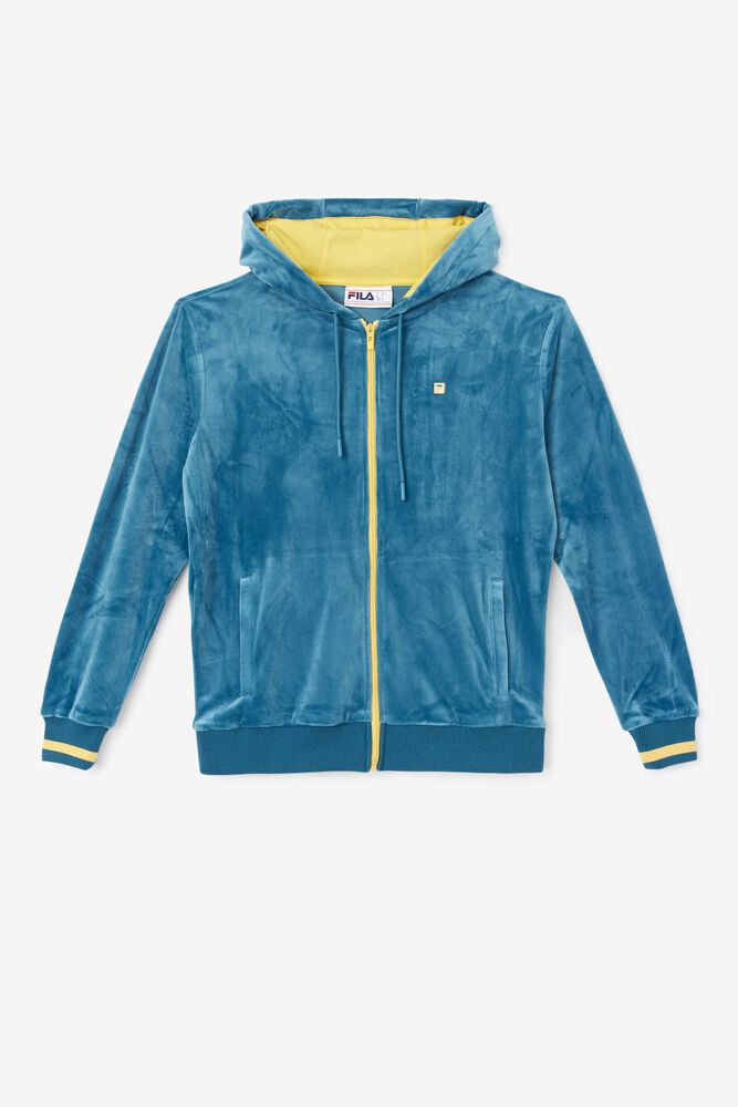 Fila Hoodie Womens Blue - Tove Velour Full Zip - Philippines 1809253-TM